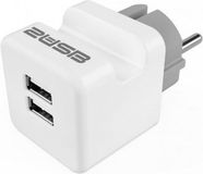 2USB easyCharge plugin reisadapter met USB AA poorten en telefoonhouder - duo verpakking Duo pack