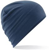 Beechfield Wollen muts Merino staalblauw