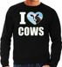 Bellatio Decorations I love cows trui met dieren foto van een koe zwart voor heren - cadeau sweater koeien liefhebber S