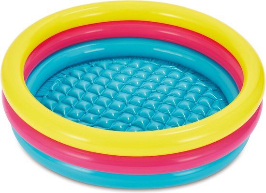 Summer Waves Zwembaden 3-rings 114 x 25 cm - Opblaasbaarzwembad - Kinderbad - Multicolor