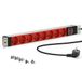 Stekkerdoos 19 inch, 8 stopcontacten, rood, type E, Frans