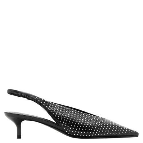 Mango slingback pumps met strass zwart