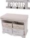 MCW Armoire avec commode banc avec 2 paniers 42x62x33cm, aspect shabby, vintage ~ blanc