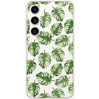 Samsung Galaxy S23 FE Feuilles de monstera bedrukt siliconen hoesje