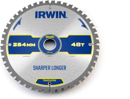 IRWIN Cirkelzaagblad T.C.T 254mm/48T - asgat 30mm