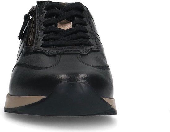 No Stress Dames Zwarte leren sneakers met rits - Maat 38 - Herfst/Winter 2024