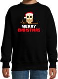 Bellatio Decorations dieren Kersttrui christmas uil sweater Kerst - zwart - kinderen 134/146
