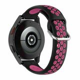 By Qubix Qubix Siliconen sportbandje met gesp - Zwart + roze - geschikt voor Huawei Watch 5 - 46mm