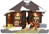 Santaville Hogewoning Pony Stable with Ponies And Chickens with LED Polyresin 14cm