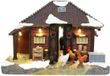 Santaville Hogewoning Pony Stable with Ponies And Chickens with LED Polyresin 14cm