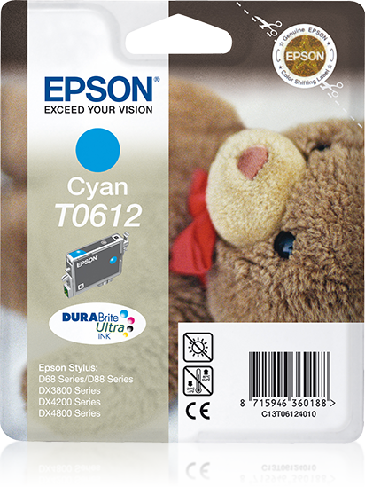 Epson Teddybear inktpatroon Cyaan T0612 - C13T06124020