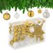 Relaxdays Kerstballen - Set van 101 - Plastic - Onbreekbaar - Kerstpiek Ster - Goud/Wit