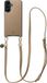 AVY Leren Hoesje Geschikt voor Samsung Galaxy A56 | Compatibel met MagSafe | Leather Case met Telefoonkoord | Crossbody | Beige | Long Leather