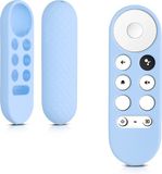 kwmobile hoes geschikt voor Google Chromecast 2020 4K / Chromecast 2022 HD - Siliconen anti-slip hoes voor afstandsbediening in lichtblauw