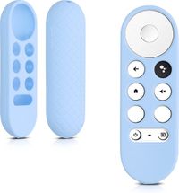kwmobile hoes geschikt voor Google Chromecast 2020 4K / Chromecast 2022 HD - Siliconen anti-slip hoes voor afstandsbediening in lichtblauw