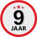 Bellatio Decorations 9 jaar leeftijd sticker - rond - Dia 15 cm