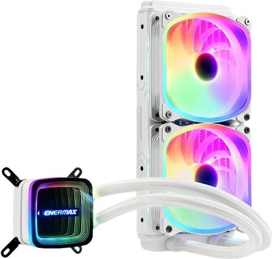 ENERMAX AQUAADV ARGB Snow White 240 AIO CPU Wasserkuehlung Intel LGA1700 AM5 Ready,250W+ TDP 2x 240mm PWM SquA RGB-Luef