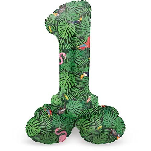 Folat Staande Folieballon Cijfer 0 Jungle Vibe - 41 cm