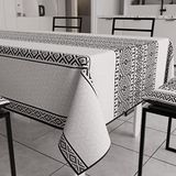 PETTI Artigiani Italiani - Tafelkleed, vuilafstotend, rechthoekig, geometrisch design, Etnic, zwart, X6-zits (140 x 180 cm), 100% Made in Italy