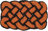 Merkloos Relaxdays Deurmat Kokos Gevlochten 75 x 45 cm Oranje-Zwart