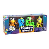 Rainbow Friends - Neon minifiguren, 4 stuks, 6,3 cm hoog, serie 2, Rainbow Friends, speelgoedfiguur, kunststof, 4 stuks, Phatmojo