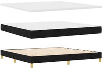 vidaXL Boxspring bed met hoofdeinde Zwart 200 x 200 cm Stof