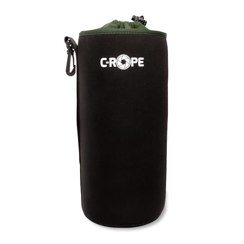 C-Rope Neopreen lens zak met fleece voering, lenskoker voor lenzen en camera-accessoires, zwart, XX-Large, Rugzak