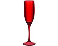 Home Deco Factory Champagneglas - 13 cl - rood - glas - vaatwasserbestendig
