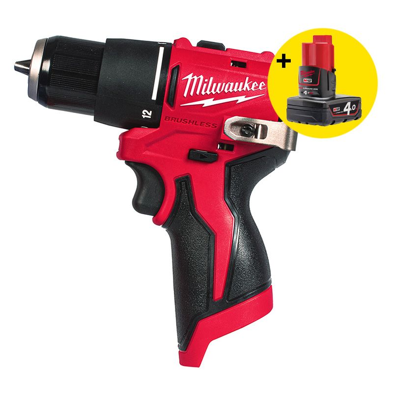 Milwaukee M12 BLPDRC-0 accu compact klopboormachine (body) 12V Li-ion (Stuks)