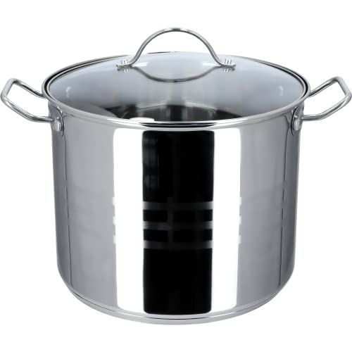 KADAX Kookpan, hoge pan met deksel, soeppan van roestvrij staal, 9 l
