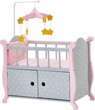 Teamson Kids Kinderbedje en Opbergkast Voor Babypoppen - Grijs/Roze