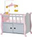 Teamson Kids Kinderbedje en Opbergkast Voor Babypoppen - Grijs/Roze