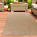 Tapis intérieur et extérieur, à poils courts, résistant aux intempéries, couleur beige unie, dimensions : 120 x 170 cm