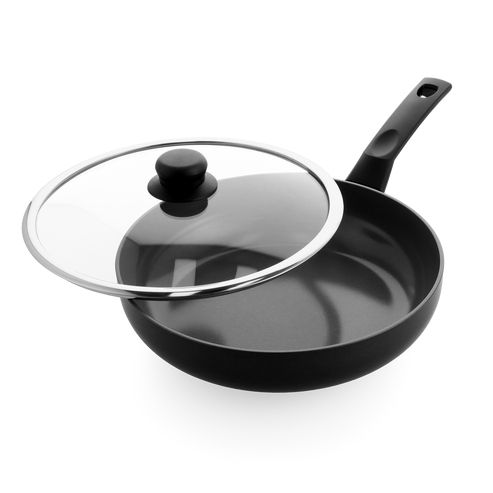 BK Easy Basic Ceramic Hapjespan 28 cm - Zwart - Met Deksel - PFAS-vrij