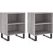 Sonoma Gris 40x30x50cm Bois D'Ingénierie Table de chevet 2 Pcs Armoire de chevet Table de nuit