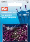 Prym Grasp Pins, Metal, Purple, 9.3 x 6.7 x 1.5 cm