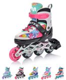 Inline skates 4 in 1 - Verstelbaar - Enfants et adultes - Cuir synthétique - Noir