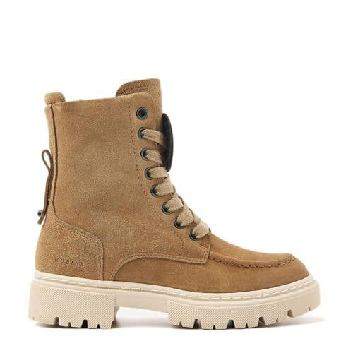 Nubikk Fae Bobbi Fur Jr gevoerde suède veterboots camel