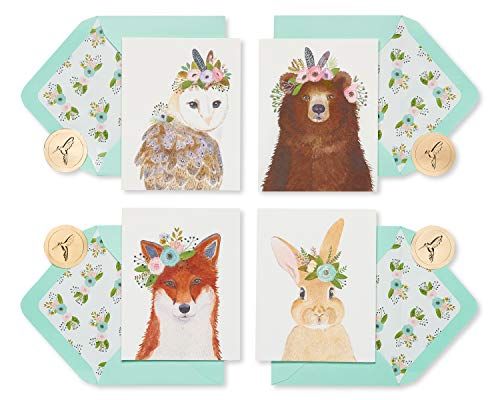 Papyrus Boxed Cards, Woodland Animals, (20-Count)