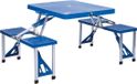 Merkloos / Sans marque AKTIVE Klaptafel Set - Picknicktafel voor 4 Personen - Aluminium Frame - Camping - Blauw