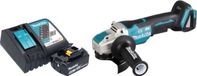 Makita DGA 520 RG1X1 meuleuse d'angle sans fil 18 V 125 mm X-LOCK Brushless + 1x batterie rechargeable 6.0 Ah + chargeur
