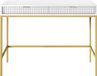 Selsey Vellore Kaptafel 104 cm wit met geribbelde fronten en gouden frame