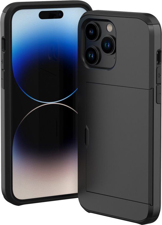 iMoshion Hoesje iPhone 14 Pro Max - Backcover met pasjeshouder - Zwart