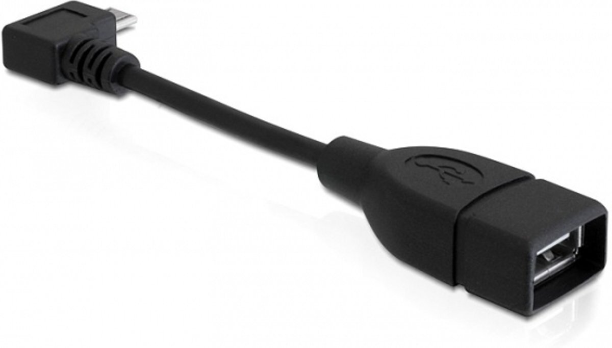 DeLOCK - USB 2.0 A naar micro USB B - Usb otg adapter - Zwart