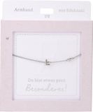 Depesche armband zilver met F-hanger en hartje