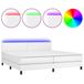 VidaXL Boxspringbed met matras en LED-verlichting, wit, 200x200 cm, kunstleer