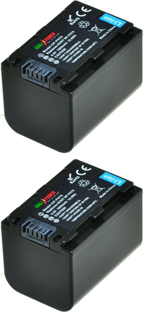 ChiliPower NP-FH70 / NP-FH60 accu voor Sony - 1600mAh - 2-Pack