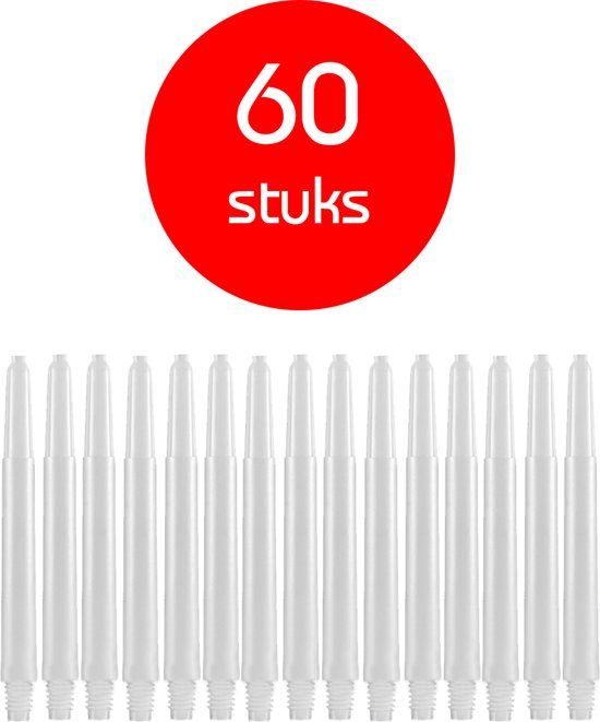 Dragon Darts Dart Shafts - 20 Sets (60 stuks) - Medium - Wit - Nylon