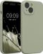 kwmobile telefoonhoesje geschikt voor Apple iPhone 15 - TPU backcover met siliconen coating - Smartphone case in grijsgroen