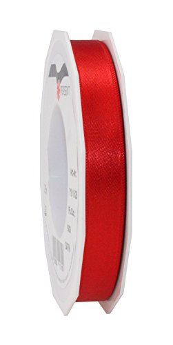 Rood cadeaulint - polyester - rol 25 m - 15 mm